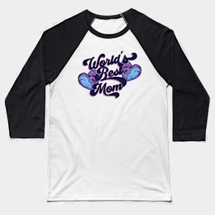 World's Best Mom Rad Hearts Baseball T-Shirt